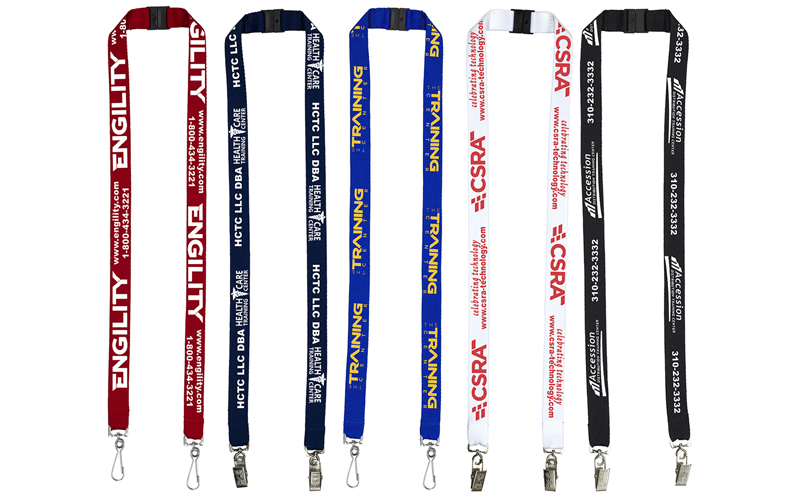 3/4" Dual Attachment Polyester Silkscreen Lanyard with FREE Breakaway Safety Release